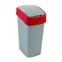CURVER Flip Bin 45L jäteastia hopea/punainen heilurikannella