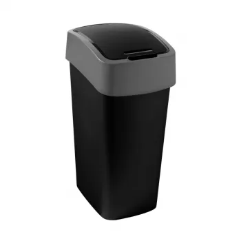 Curver Flip Bin 45L jäteastia musta/hopea
