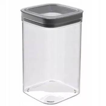 CURVER Dry Cube neliönmuotoinen elintarvikkeiden säilytysastia 2,3L läpinäkyvä/harmaa