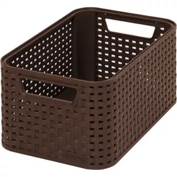 CURVER KIS Style S säilytyslaatikko 7,2L tummanruskea punottu rottinkiefekti 28,5x19,4x13cm