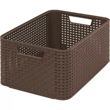 Curver Style Box M 38,6 x 28,7 x 17 cm tummanruskea säilytyslaatikko kannella