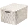 CURVER Style L säilytyslaatikko kannella, 43,6 x 32,6 x 23 cm, kerma, taitettava, pinottava