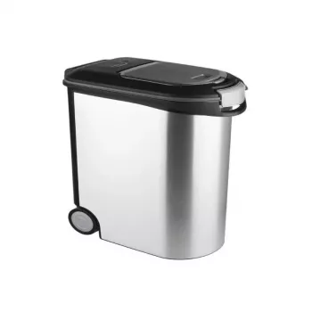 CURVER Pet Life ruoansäilytysastia pyörillä, 12kg, 35L, 49,3x27,8x40,3 cm, hopea