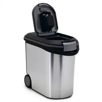 CURVER Pet Life ruoansäilytysastia pyörillä, 12kg, 35L, 49,3x27,8x40,3 cm, hopea