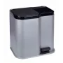 CURVER Duo 15+7L hopea/tummanharmaa jäteastia polkimella