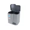 CURVER Duo 15+7L hopea/tummanharmaa jäteastia polkimella