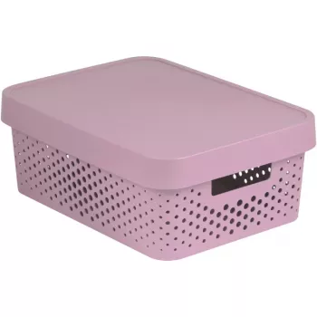 Curver Infinity kierrätysmateriaalista valmistettu säilytyslaatikko 11 L, 36 x 27 x 14 cm, pinkki