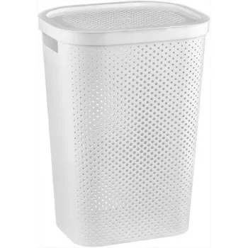 CURVER Infinity Recycled 60L pyykkikori 44x35x60 cm valkoinen