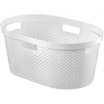 CURVER Infinity Recycled pyykkikori 40L 59x39x27cm valkoinen