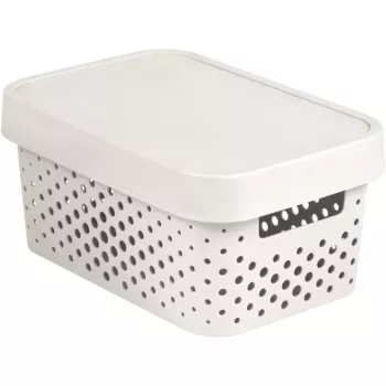 CURVER Infinity Recycled 4,5L säilytyslaatikko kannella, valkoinen