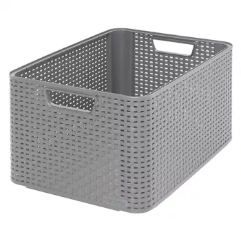 CURVER Style L säilytyslaatikko 43,6 x 32,6 x 23 cm vaaleanharmaa rattan-efekti 33L