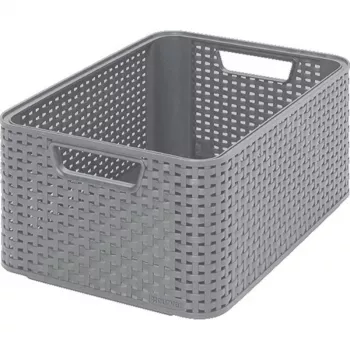 CURVER Style säilytyslaatikko M 38,6x28,7x17 cm vaaleanharmaa rattan-kuvio 17L