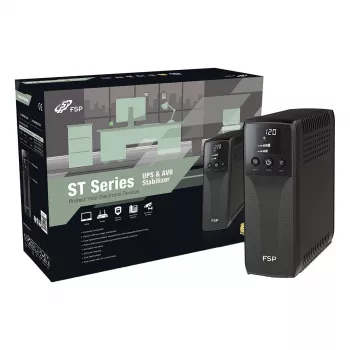 FSP ST 1500 Tower line-interactive UPS 1500VA 900W 8x IEC C13 -pistorasialla, USB & RS-232, RJ45-ylijännitesuojaus