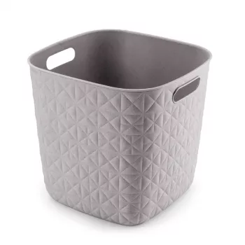 CURVER Softex neliönmuotoinen säilytyskori 15L liitukivenvalkoinen 27,9x27,9x26,9cm