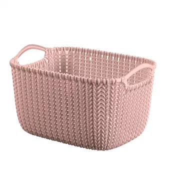 Curver Knit S suorakaiteen muotoinen säilytyskori 8L roosa