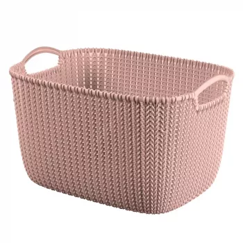 Curver Knit L suorakaiteen muotoinen säilytyskori 19L 40x30x23 cm roosa