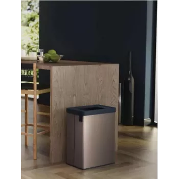 KETER Verto Recycle 54L suorakaiteen muotoinen metalloitu jäteastia, helmenharmaa