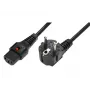 IEC LOCK kulmikas Schuko - suora IEC C13 lukituskaapeli 1,5m musta 10A 250V