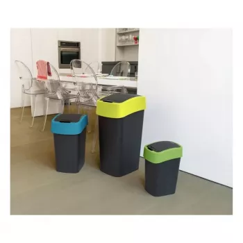 CURVER Flip Bin 9L musta/vihreä jäteastia