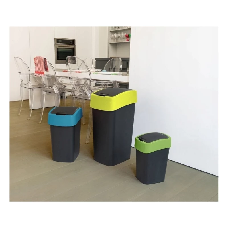 CURVER Flip Bin 9L musta/vihreä jäteastia