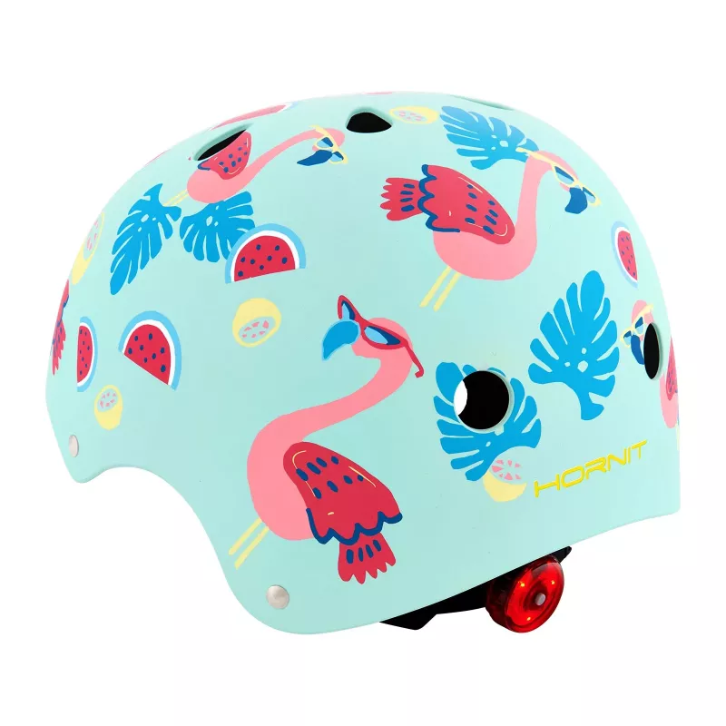 Hornit Flamingo lasten pyöräilykypärä M (53-58 cm) takana LED-valo FLS931