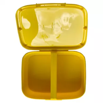 CURVER Snap Box suorakaiteen muotoinen elintarvikkeiden säilytysrasia väliseinällä 1,8L keltainen Kawaii