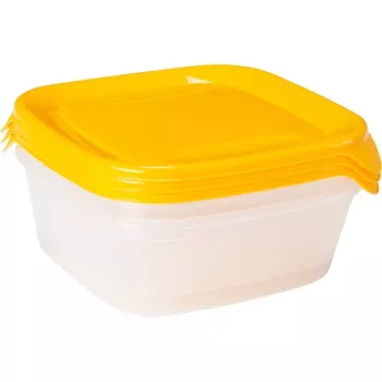 CURVER Fresh & Go lemmikkien ruokakuppisarja 3 kpl, kutakin 0,8L, keltainen, ilmatiiviit kannet