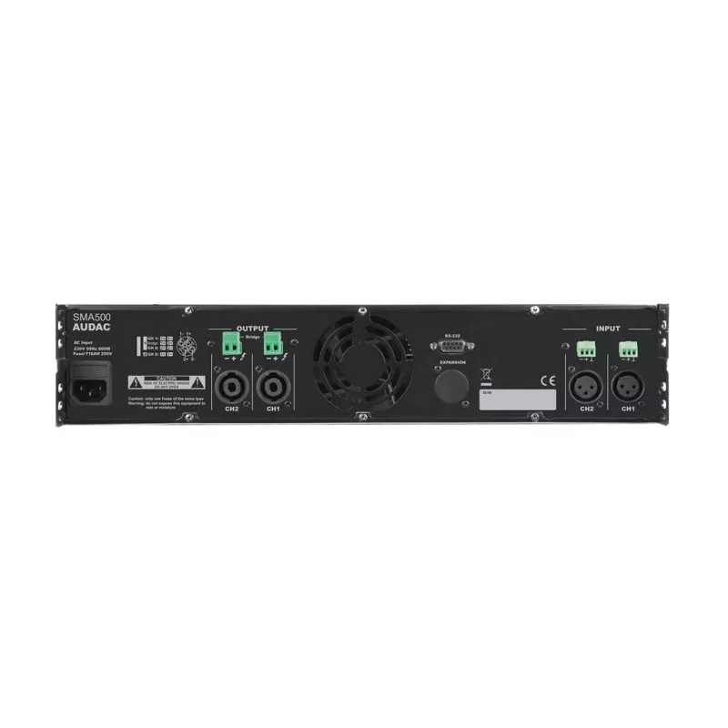 AUDAC SMA500 2.0-kanavainen audiovahvistin, musta