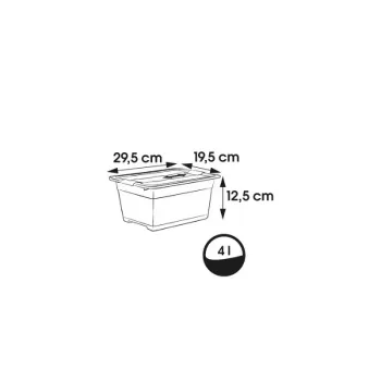 keeeper Crystalbox Cornelia säilytyslaatikko kannella, 4 L, 29,5 x 19,5 x 12,5 cm, läpinäkyvä