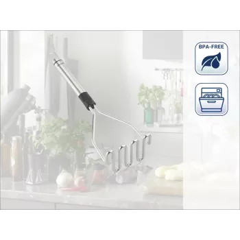 LEIFHEIT ProLine perunamuusin valmistin 103032 – 18/10 ruostumaton teräs, ergonominen musta kahva, konepesunkestävä, 285 mm