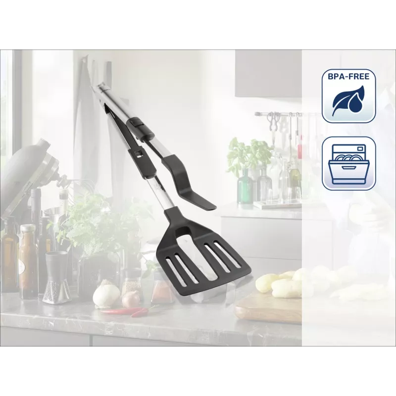 Leifheit ProLine 2-in-1 pannulasta ja taikinakaavin, ruostumaton teräs, 30,5 cm