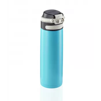 LEIFHEIT Thermos Flip 600 ml vaaleansininen tyhjiöeristetty ruostumaton teräspullo