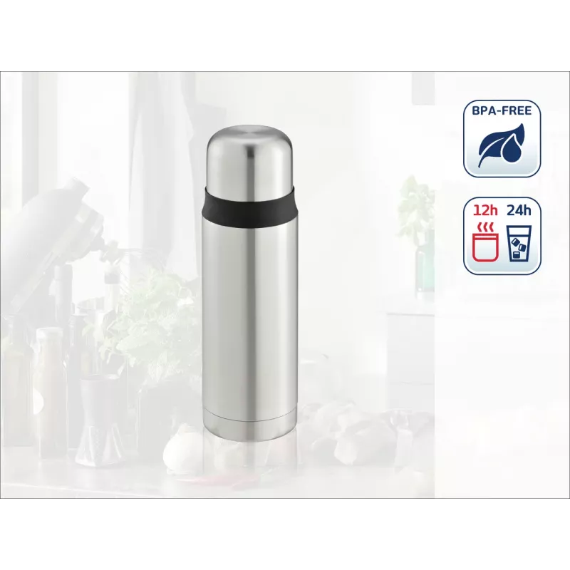LEIFHEIT Thermos Coco 0,5L ruostumaton teräs tyhjiöeristetty juomapullo, hopea