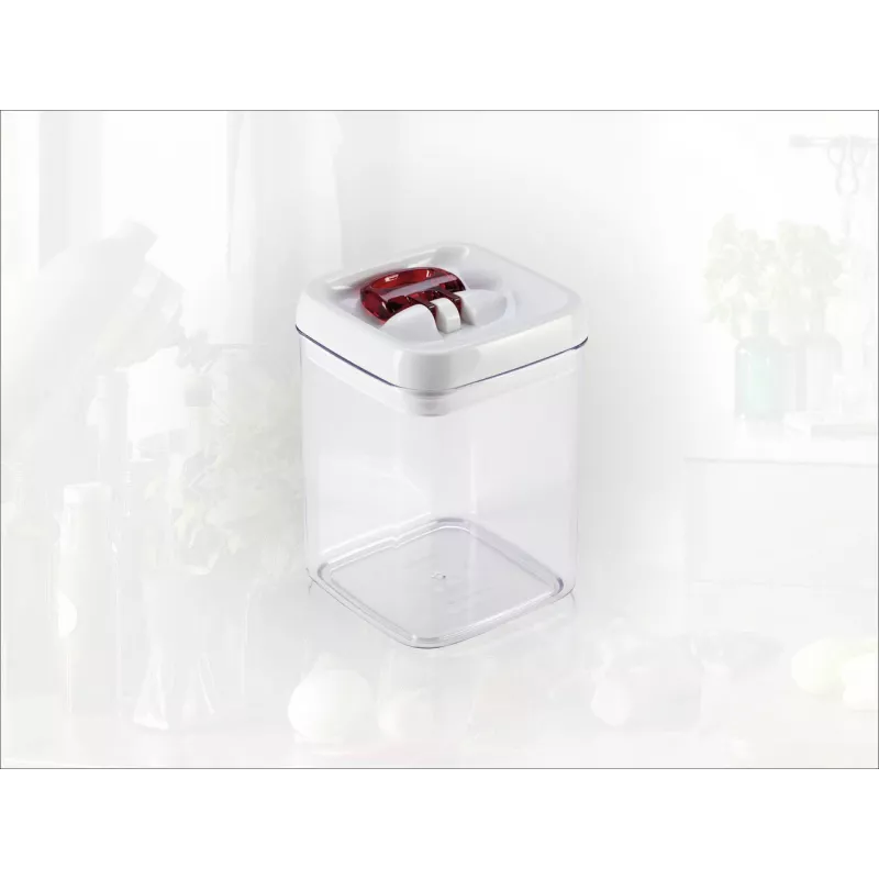 LEIFHEIT Fresh&Easy ilmatiivis elintarvikeastia 1,6L, BPA-vapaa, läpinäkyvä vihreällä kannella