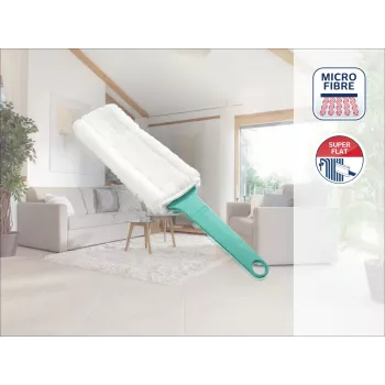 LEIFHEIT Duster lattapölyhuiska elektrostaattinen XL taipuisa pää Click-järjestelmällä, sininen/valkoinen