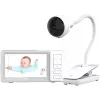 Chillax DM685 Wi-Fi/FHSS videovauvalaite 5 tuuman vanhempainyksiköllä, 1080p kamera, kääntö-kallistustoiminto, yönäkö, kaksisuuntainen puhelin, lämpötila-anturi, tuutulaulut, valkoinen