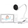 Chillax DM685 Wi-Fi/FHSS videovauvalaite 5 tuuman vanhempainyksiköllä, 1080p kamera, kääntö-kallistustoiminto, yönäkö, kaksisuuntainen puhelin, lämpötila-anturi, tuutulaulut, valkoinen
