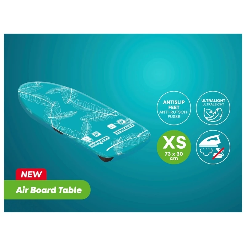 LEIFHEIT Air Board Table Compact -silityslauta 70x30 cm, Thermo-Reflect, taitettava, sininen/valkoinen