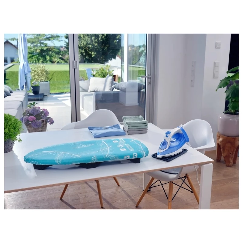 LEIFHEIT Air Board Table Compact -silityslauta 70x30 cm, Thermo-Reflect, taitettava, sininen/valkoinen