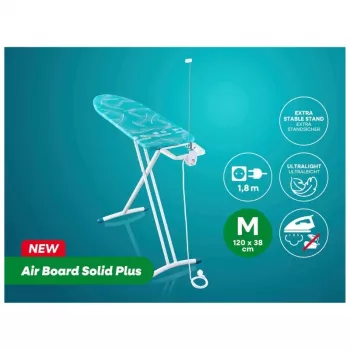 LEIFHEIT Air Board M Solid Plus -silityslauta 120x38 cm Thermo-Reflect-päällyksellä
