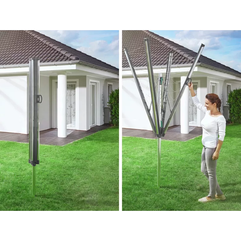 LEIFHEIT Linomatic 500 Plus pyykkikello 50 m hopea/vihreä