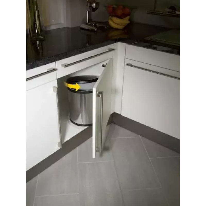 HAILO Compact-Box M 15L ruostumaton teräs poljinroskis Soft-Close-kannella