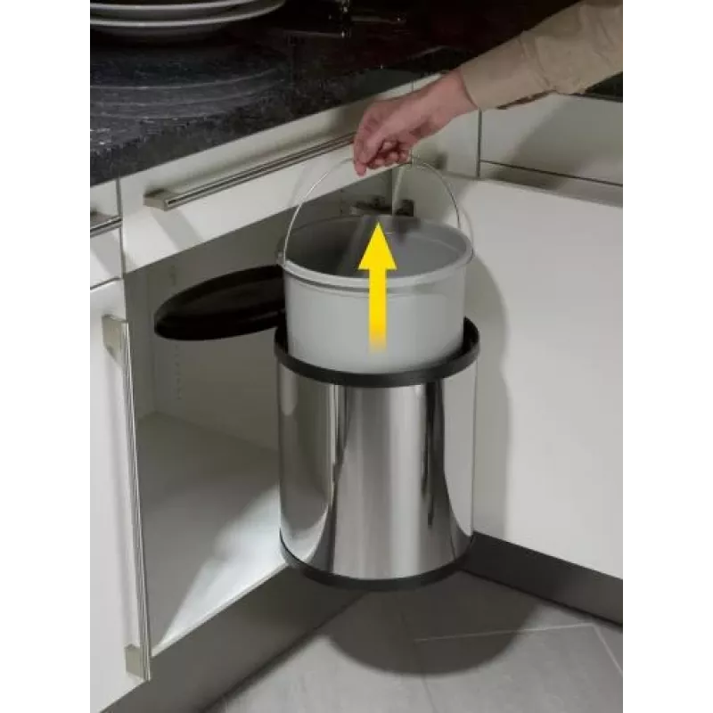 HAILO Compact-Box M 15L ruostumaton teräs poljinroskis Soft-Close-kannella
