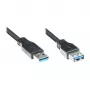 Good Connections USB 3.0 -jatkokaapeli, Type-A uros Type-A naaras, musta, 3 m 2711-S03