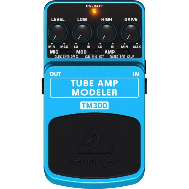 Behringer TM300 Tube Amp Modeler -efektipedaali sähkökitaralle, sininen/musta