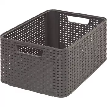 CURVER Style M säilytyslaatikko 38,6x28,7x17 cm tummanharmaa rattan-optiikka 18L