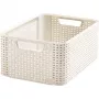 Curver Style M 17L säilytyslaatikko kannella, rattan-efekti, kerma