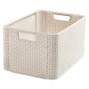 CURVER laatikko Style L 43,6 x 32,6 x 23 cm kerma – taitettava kangassäilytyslaatikko kannella ja kahvoilla, 32,7 L