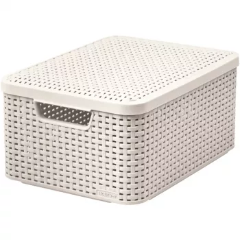 CURVER Style M säilytyslaatikko kannella, 39,3 x 29,3 x 18,7 cm, kerma, 21,6L, taitettava