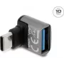 Delock USB 10 Gbps -adapteri USB Type-C uros USB Type-A naaras, ylöspäin kulma, alumiinikotelo